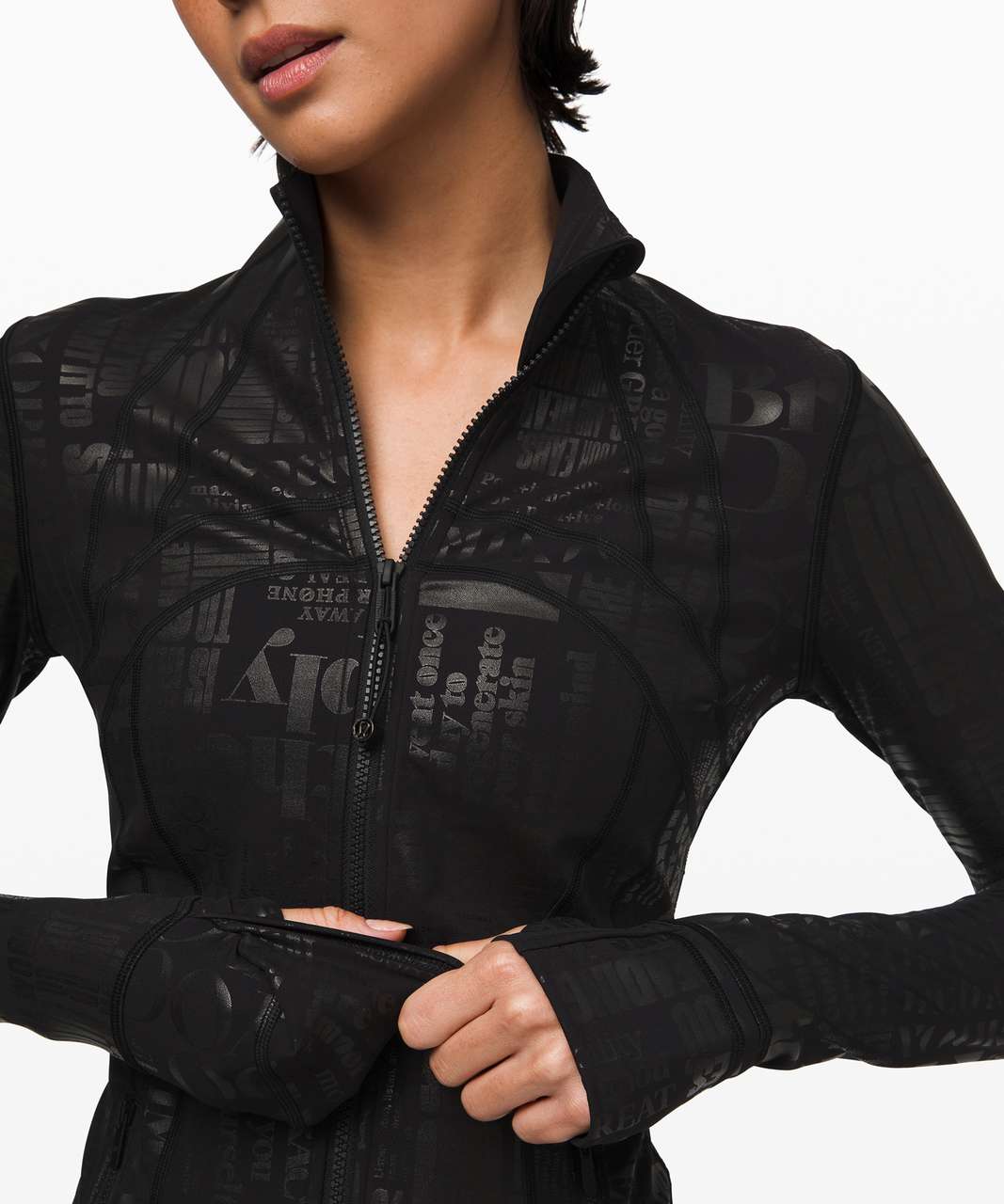 lululemon try-ons  Wunder Under Matte Black Foils + Define Jacket