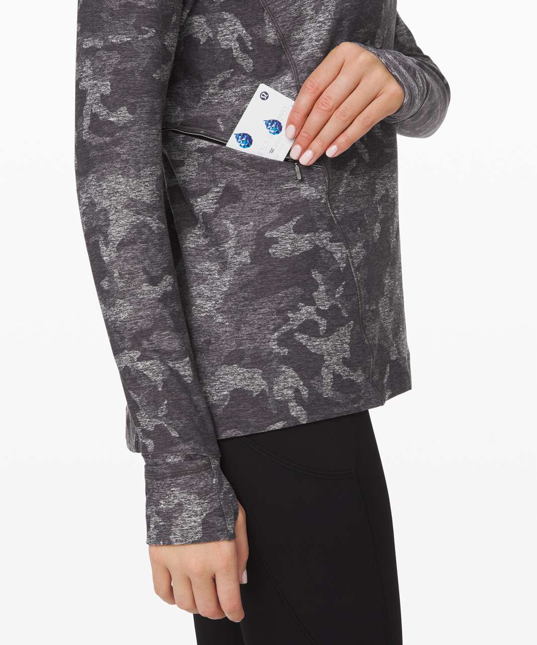 Lululemon Warm Stabilizer 1/2 Zip Hoodie - Incognito Camo HTR