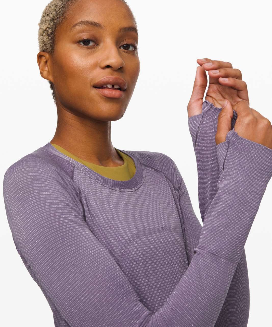 Lululemon Swiftly Speed Long Sleeve *Shine - Purple Quartz / White / Silver