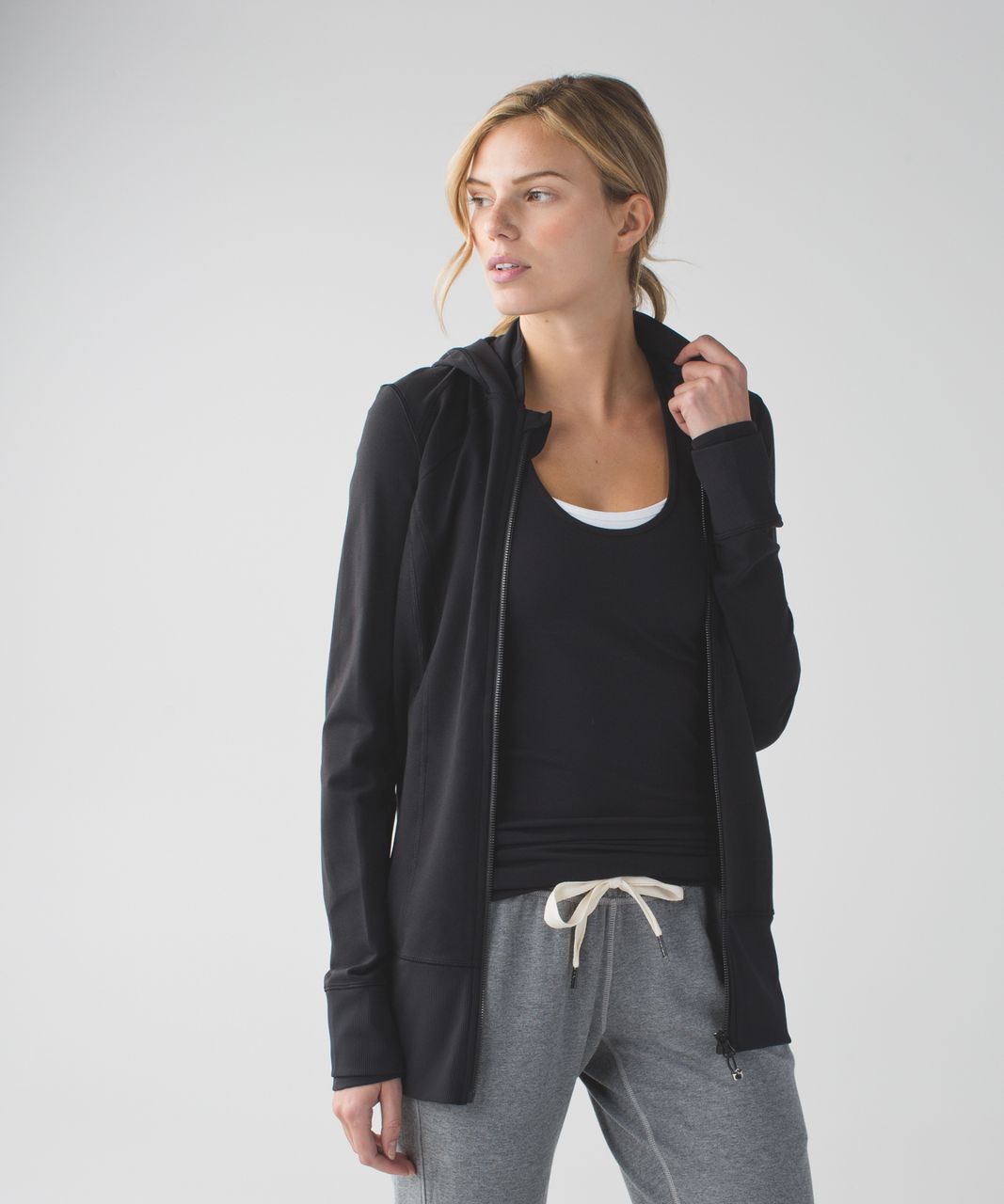 Lululemon Women's Daily Practice Full Zip Athletic Hooded Jacket Heathered  Slate Size 6 - $77 - From Galore