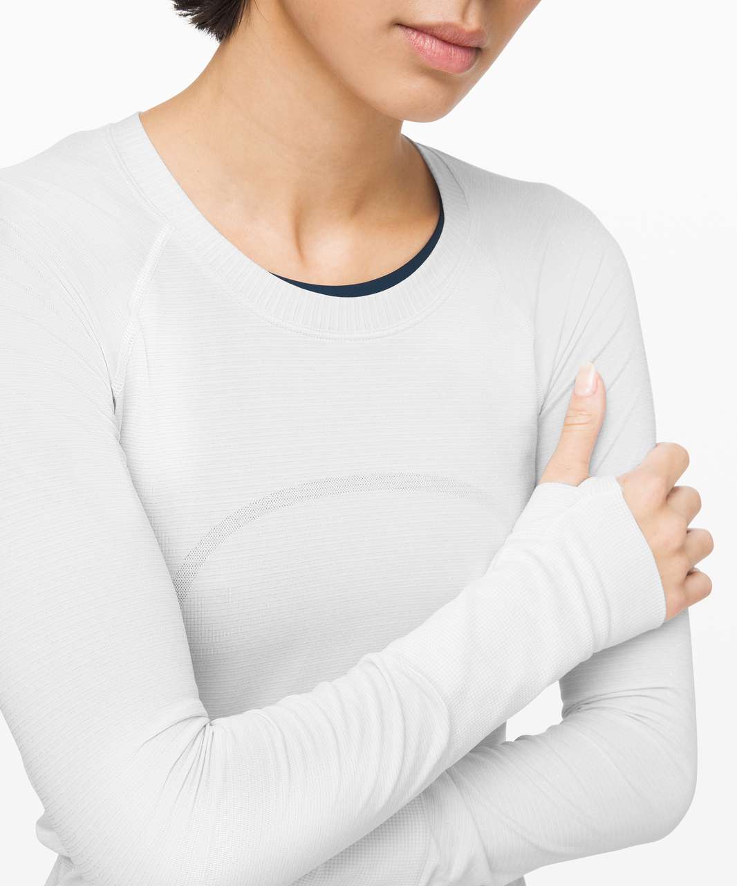 Lululemon Swiftly Speed Long Sleeve *Shine - White / White / Silver