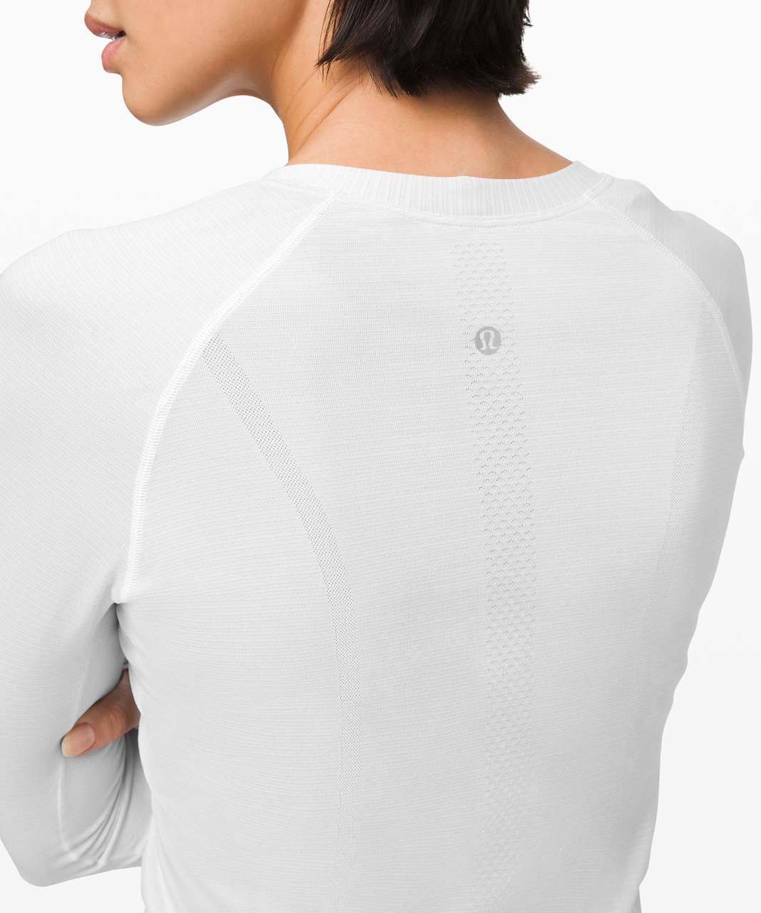 Lululemon Swiftly Speed Long Sleeve *Shine - White / White / Silver - lulu  fanatics