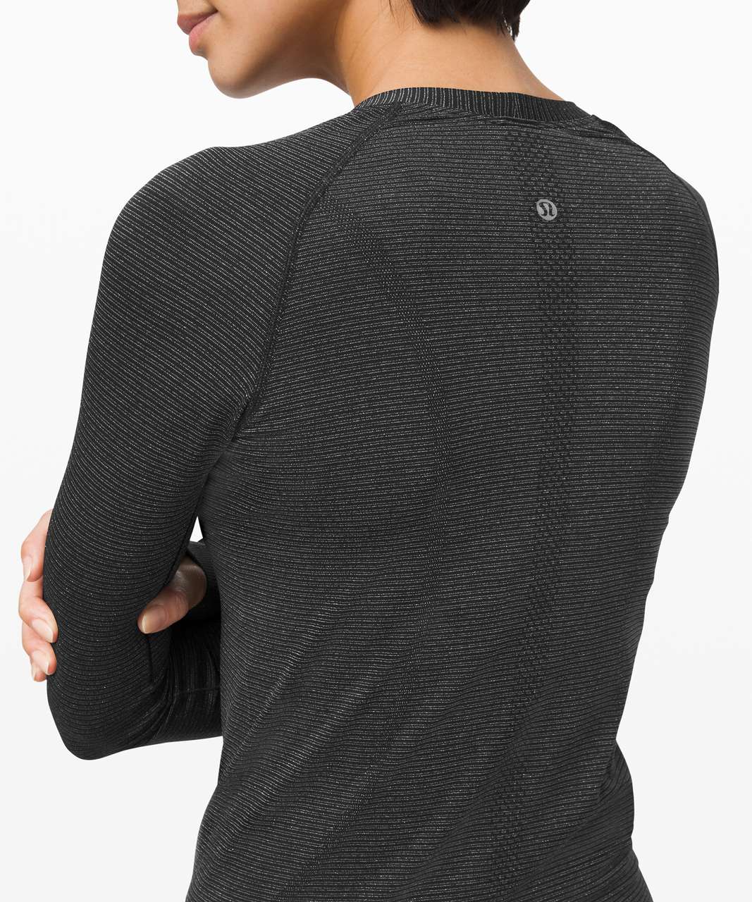 Lululemon Swiftly Speed Long Sleeve *Shine - Black / White / Silver