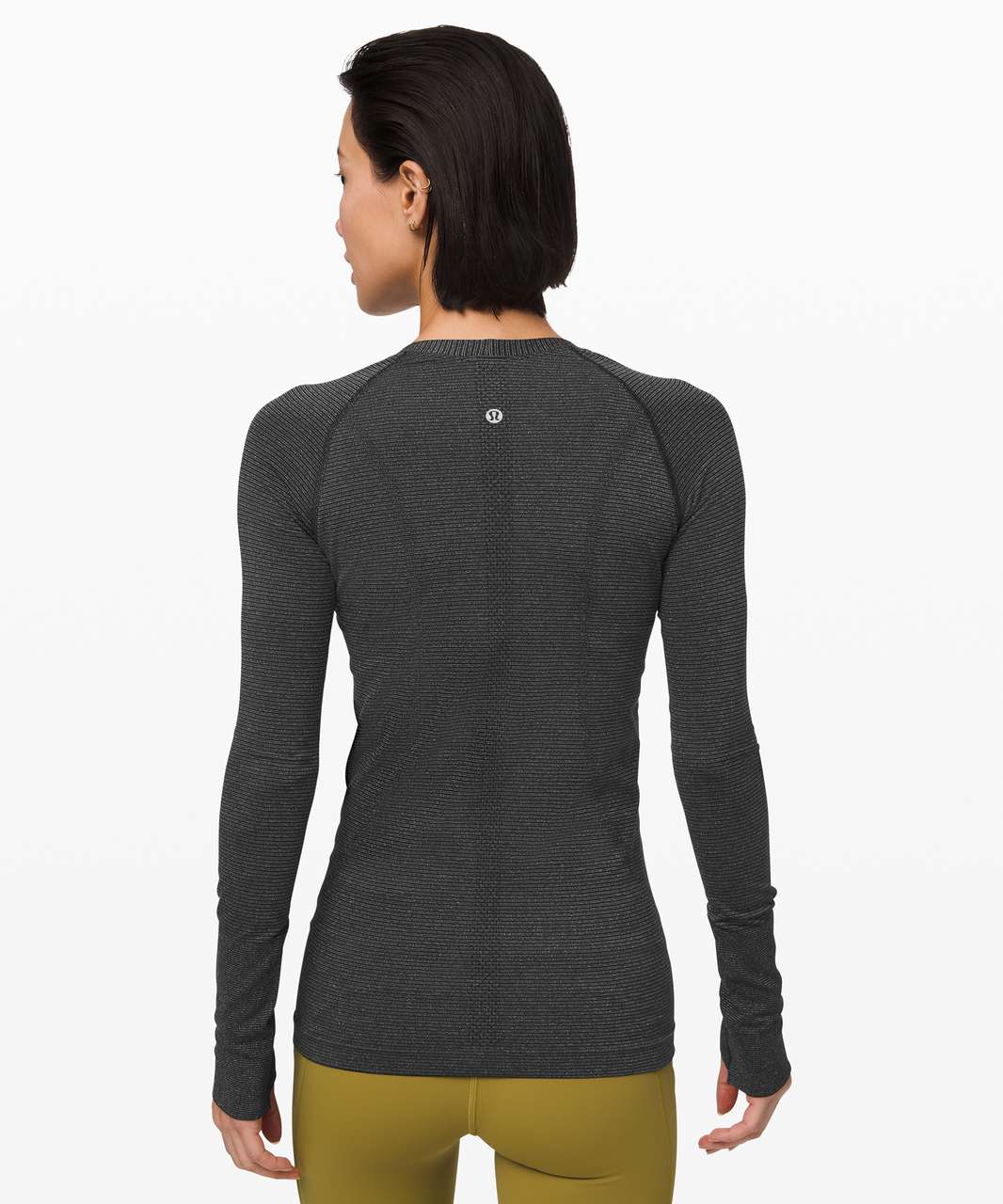 Lululemon Swiftly Speed Long Sleeve *Shine - Black / White / Silver