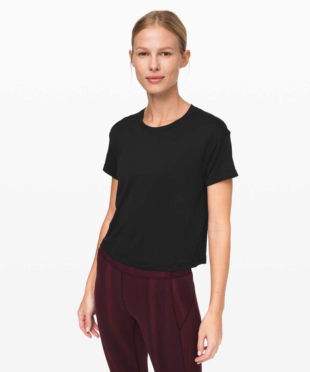 Lululemon Train to Be Short Sleeve - Black / Black (First Release ...