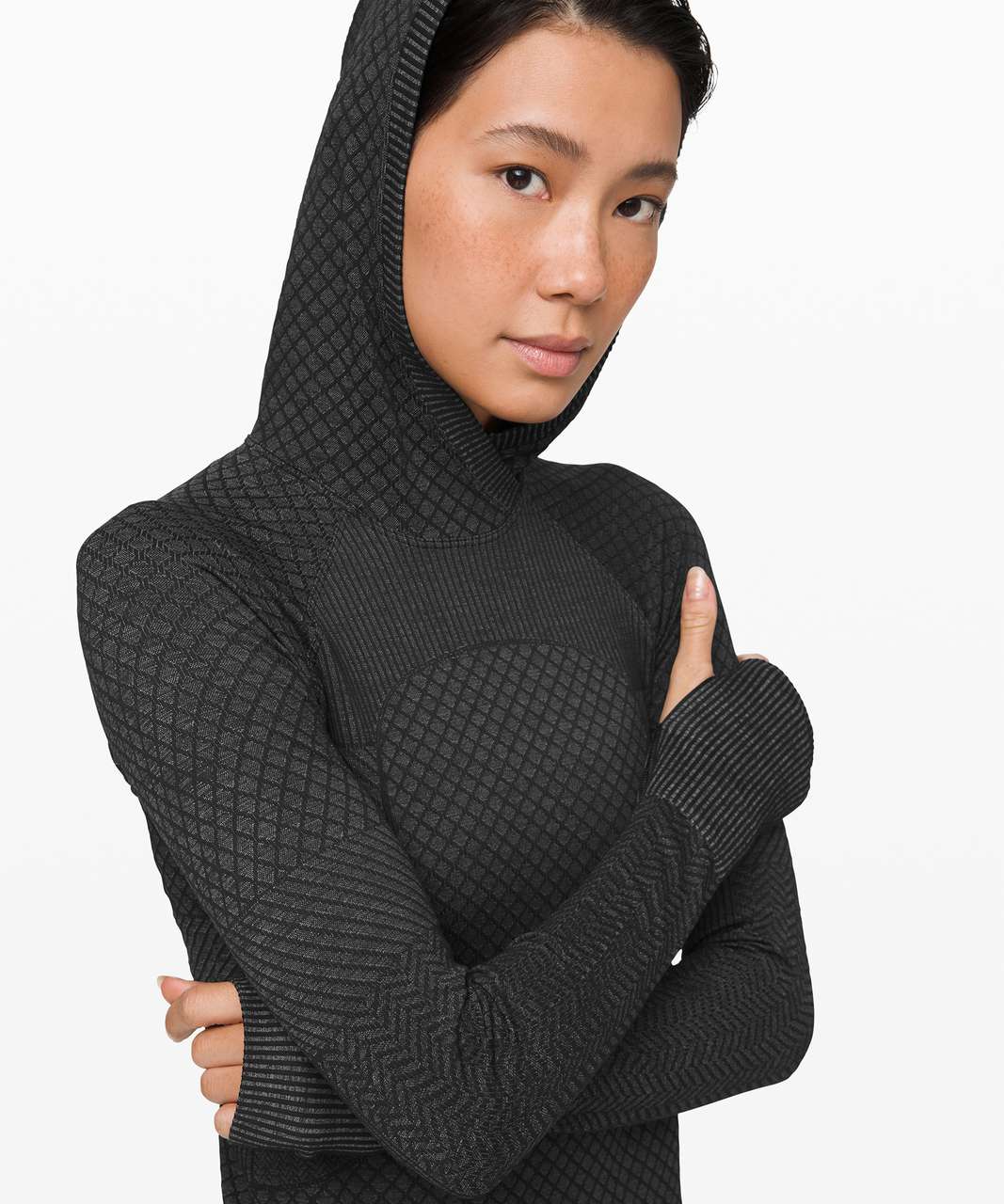 Lululemon Rest Less Hoodie *Patchwork - Black / Alpine White - lulu fanatics