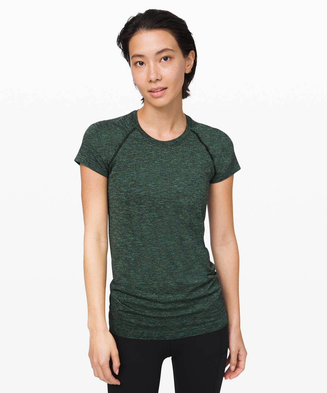 Lululemon Swiftly Speed Short Sleeve - Black / Deep Coal / Clean Green / Azure