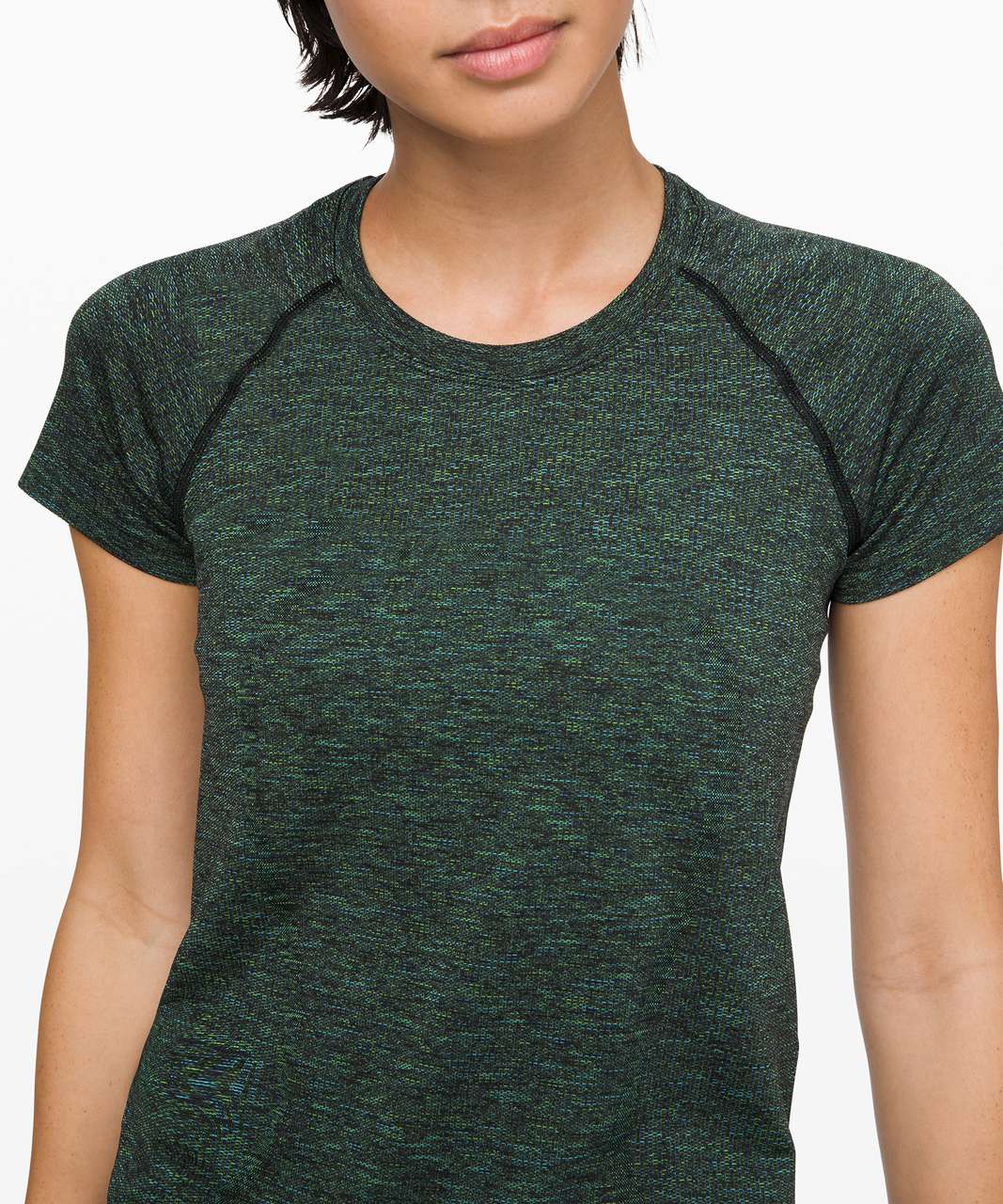 Lululemon Swiftly Speed Short Sleeve - Black / Deep Coal / Clean Green / Azure