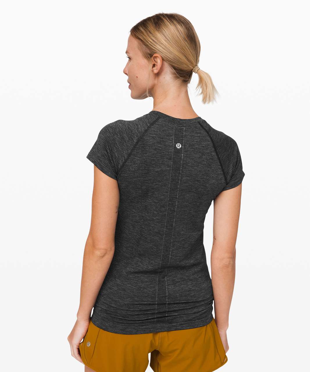 Lululemon Swiftly Speed Short Sleeve - Black / Deep Coal / White / Titanium