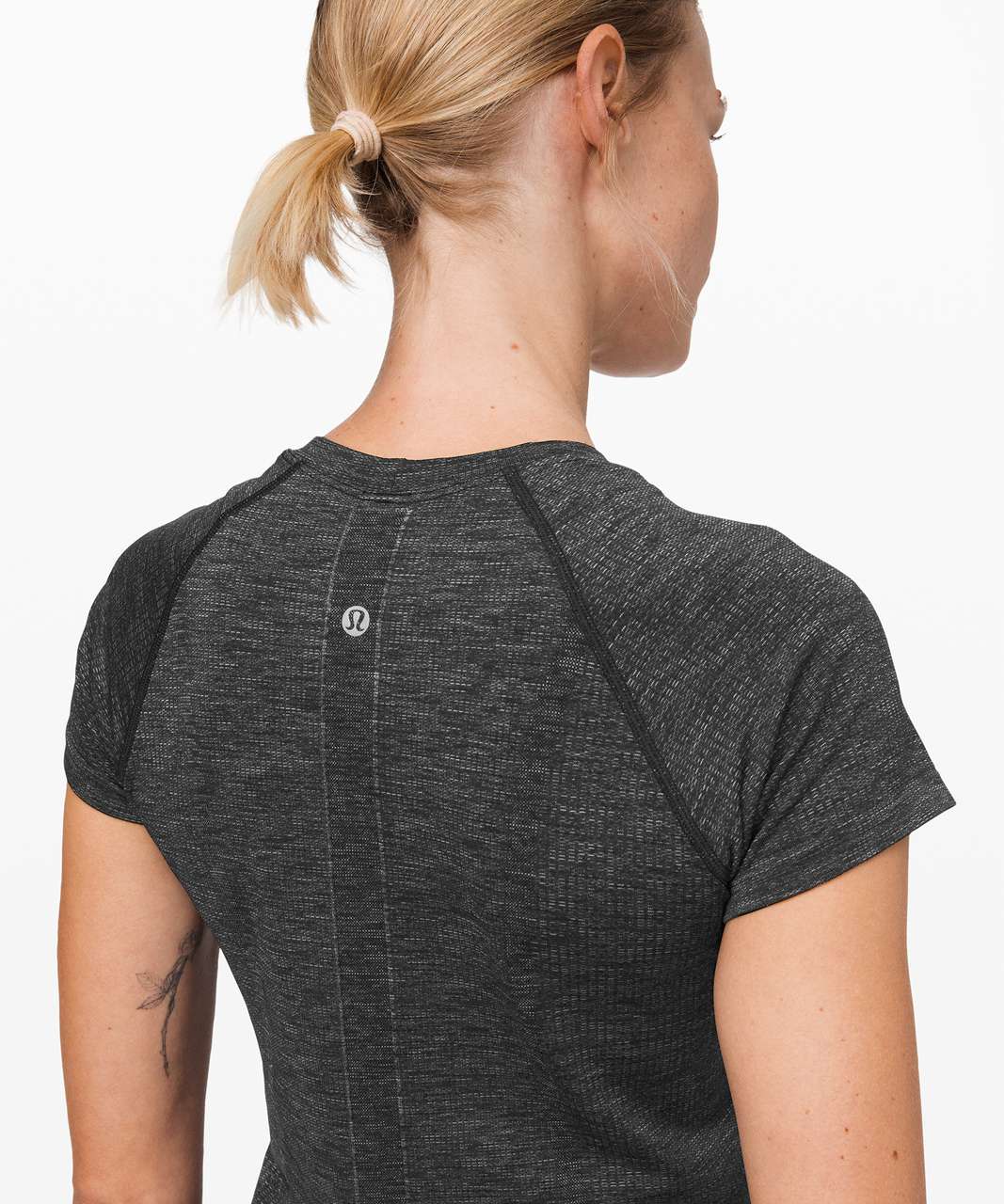 Lululemon Swiftly Speed Short Sleeve - Black / Deep Coal / White / Titanium