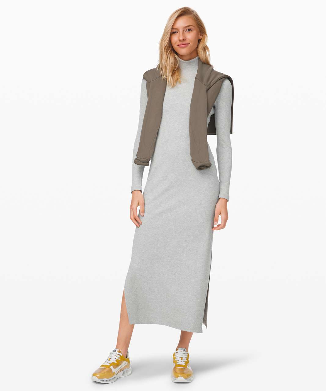 Lululemon Kitsilano Turtleneck Rib Dress - Heathered Core Light Grey