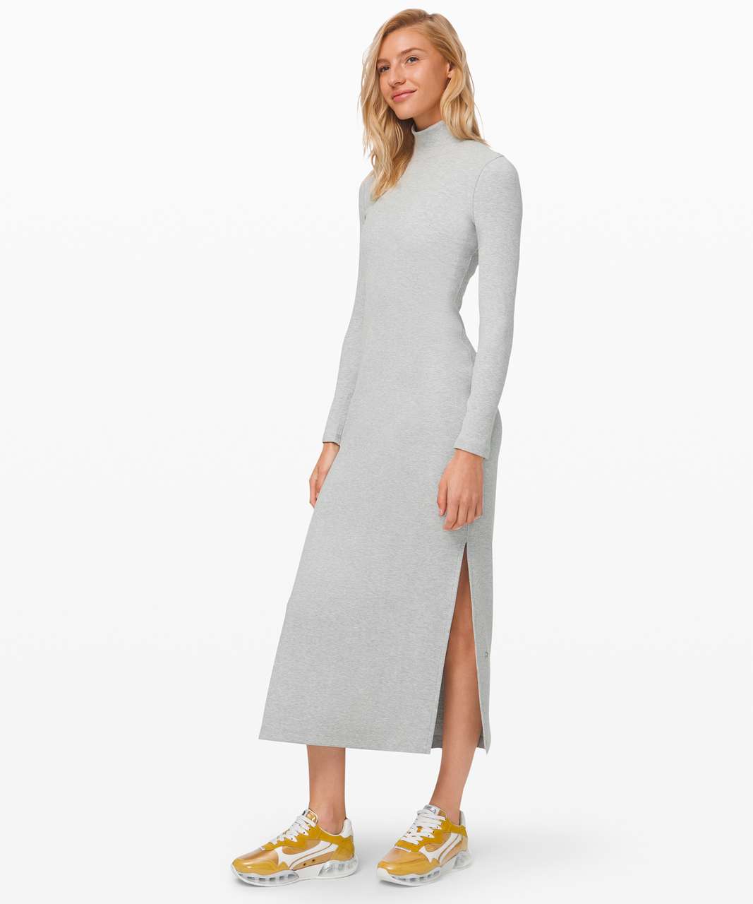 Lululemon Kitsilano Turtleneck Rib Dress - Heathered Core Light Grey