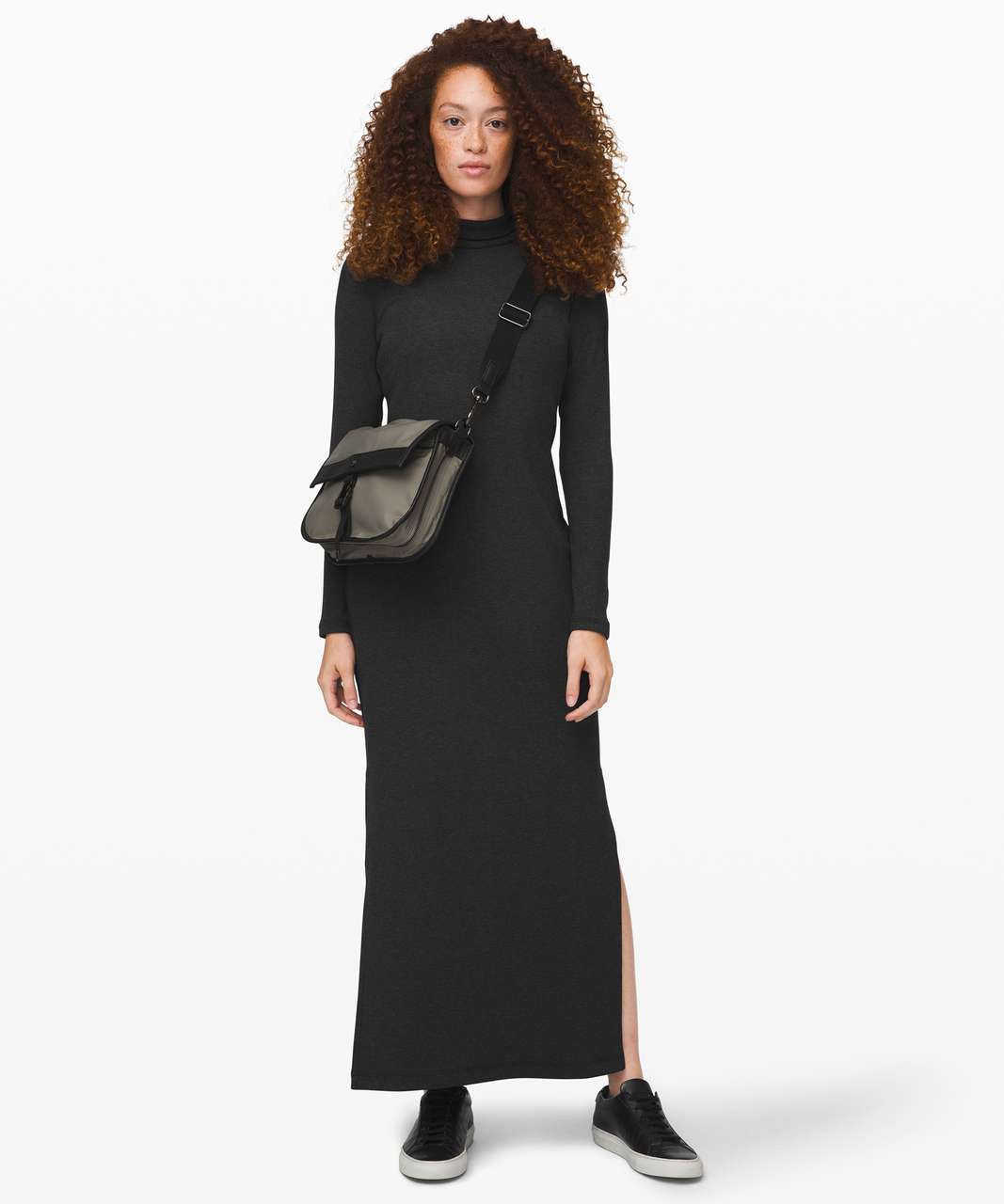 Lululemon Kitsilano Turtleneck Rib Dress - Heathered Black - lulu