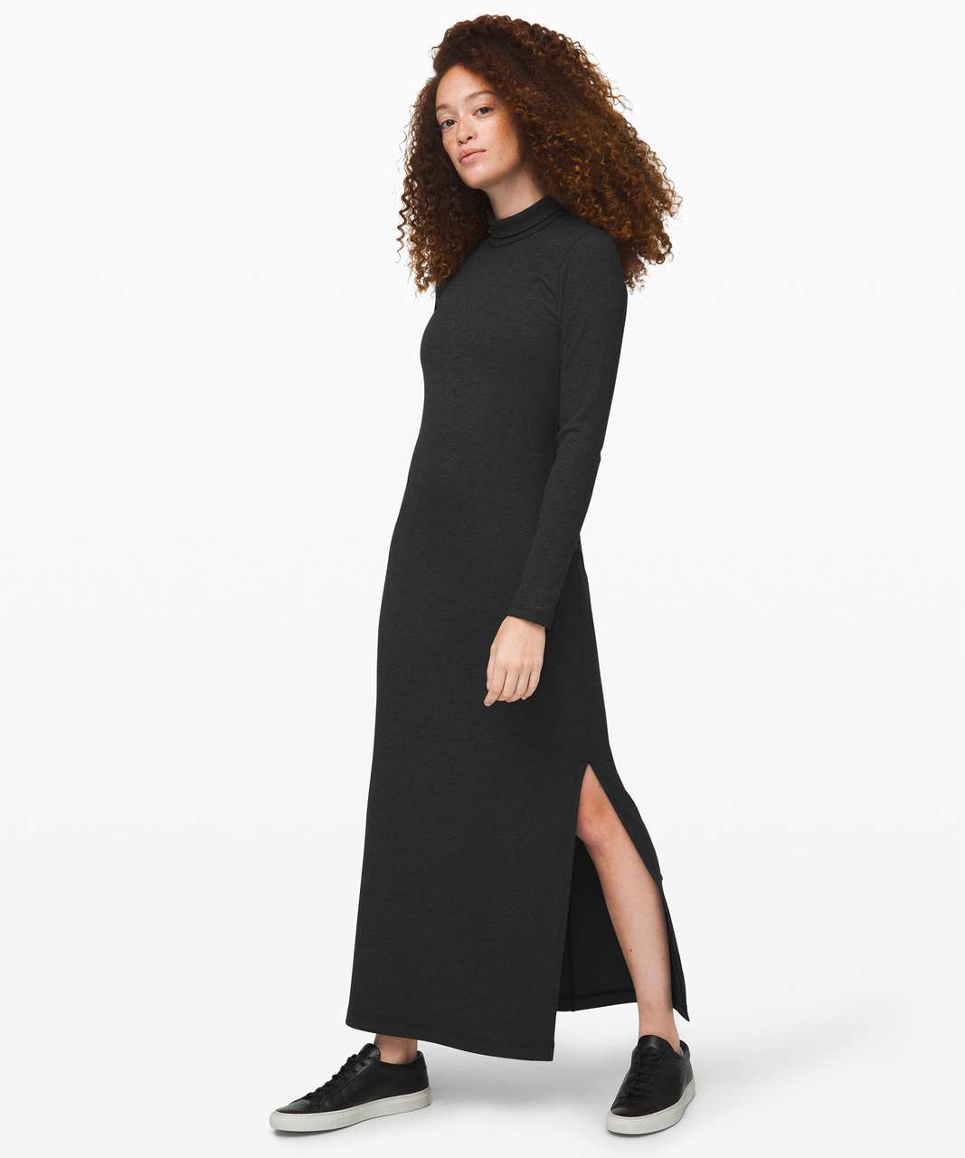 Lululemon Kitsilano Turtleneck Rib Dress - Heathered Black