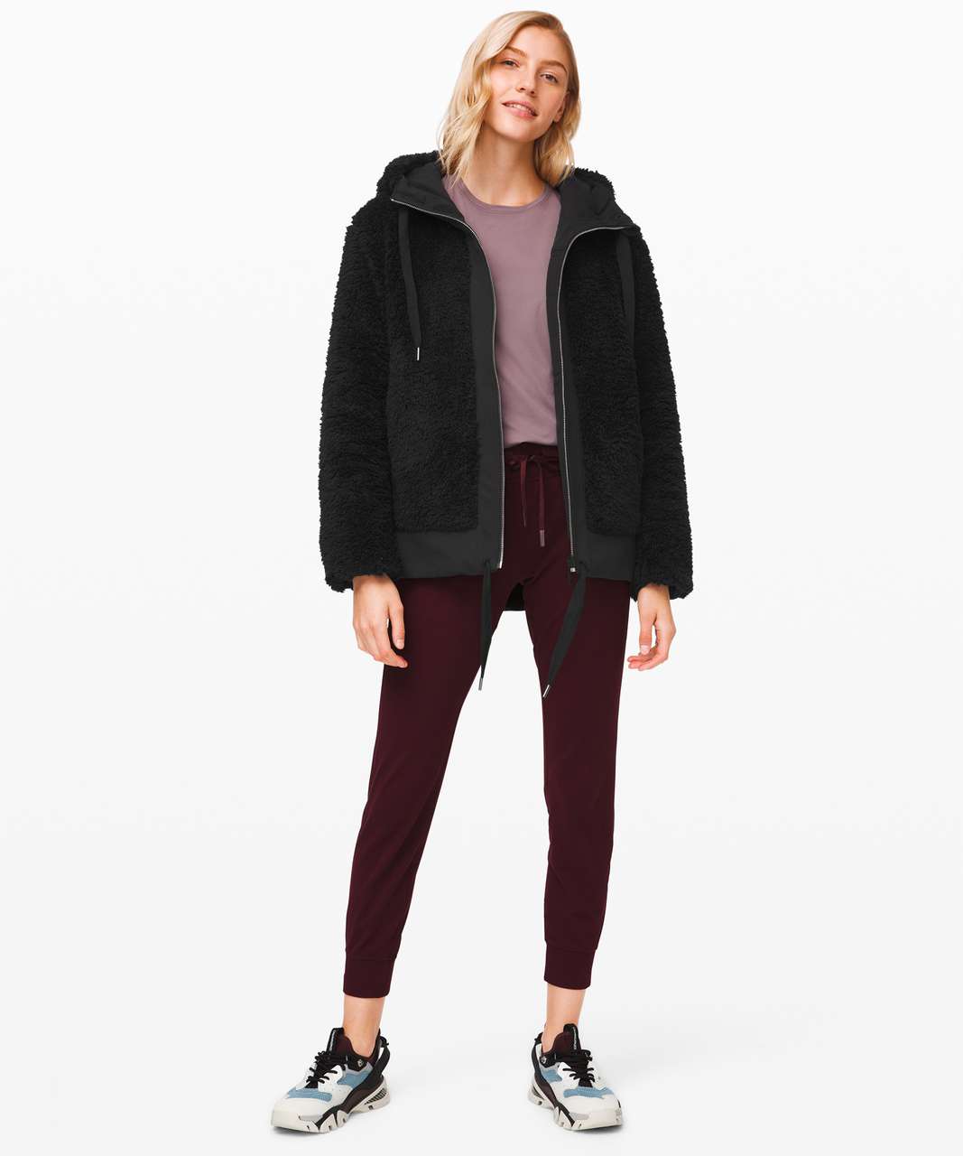 Lululemon Warmth Restore Sherpa Full Zip - Black / Black