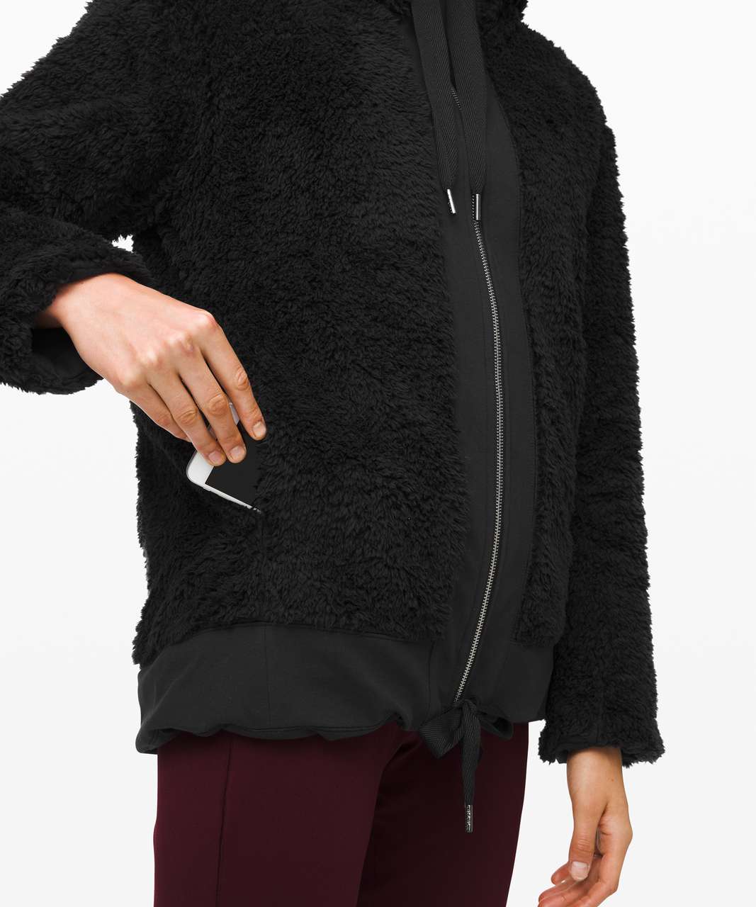 Lululemon Warmth Restore Sherpa Full Zip - Black / Black