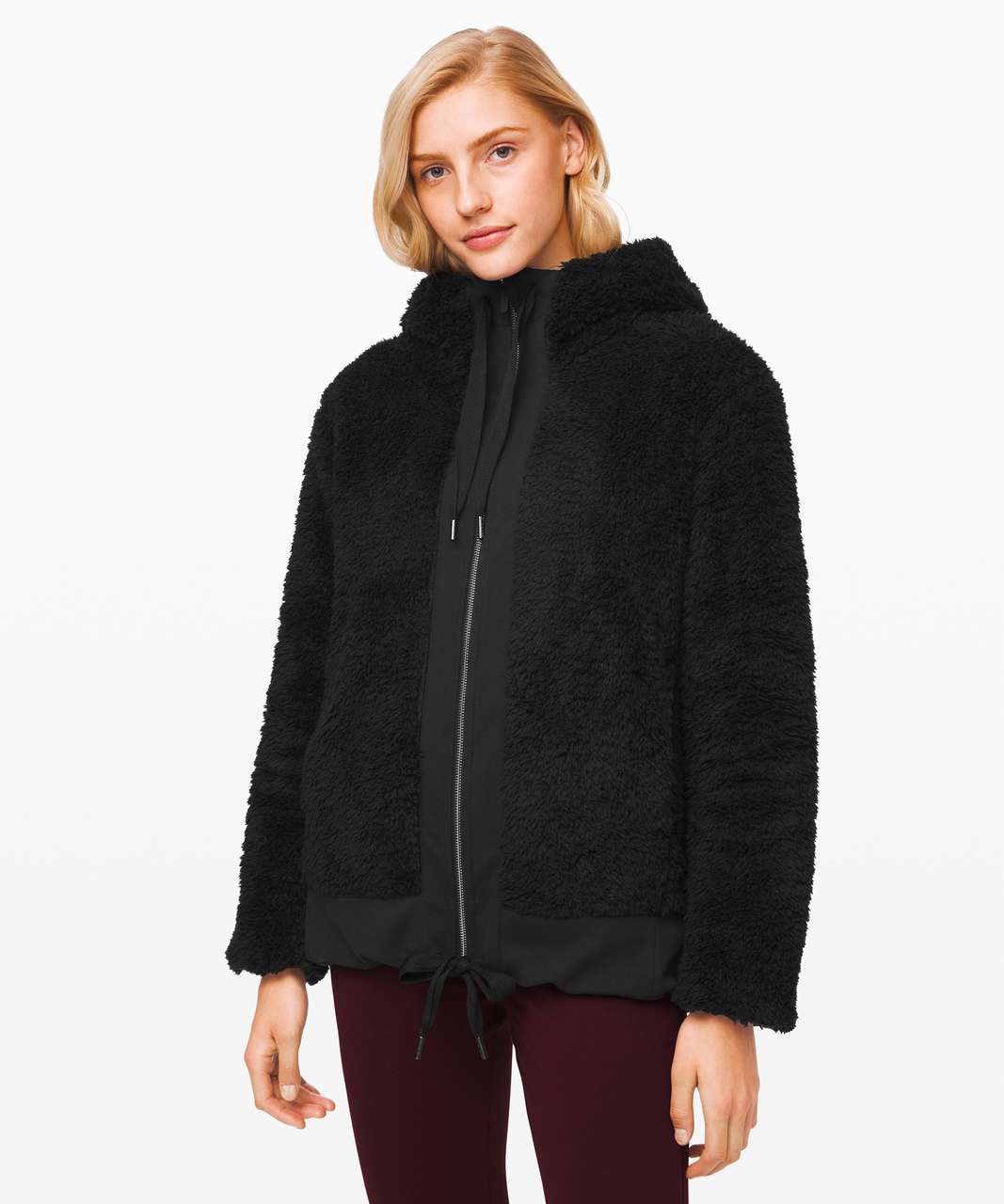 Lululemon Warmth Restore Sherpa Full Zip - Black / Black