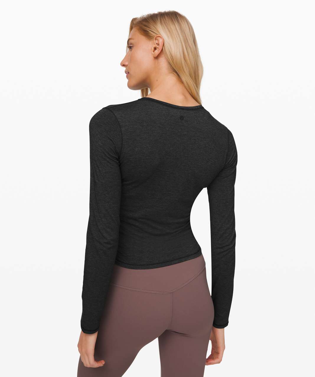 Lululemon Truthful Form Long Sleeve - Heathered Black - lulu fanatics