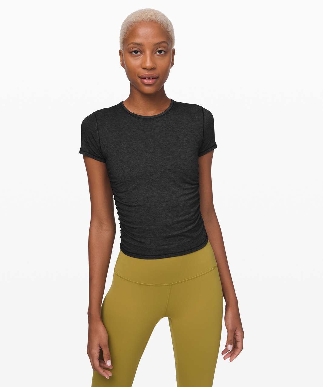 Lululemon Truthful Form Short Sleeve - Heathered Black