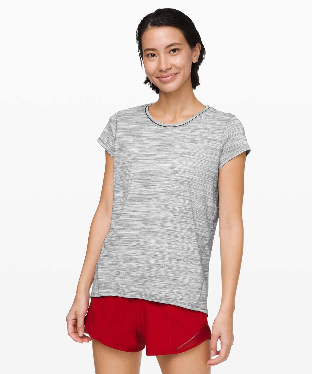 Lululemon Another Mile Short Sleeve - Space Dye Camo Moonwalk Glacier Grey