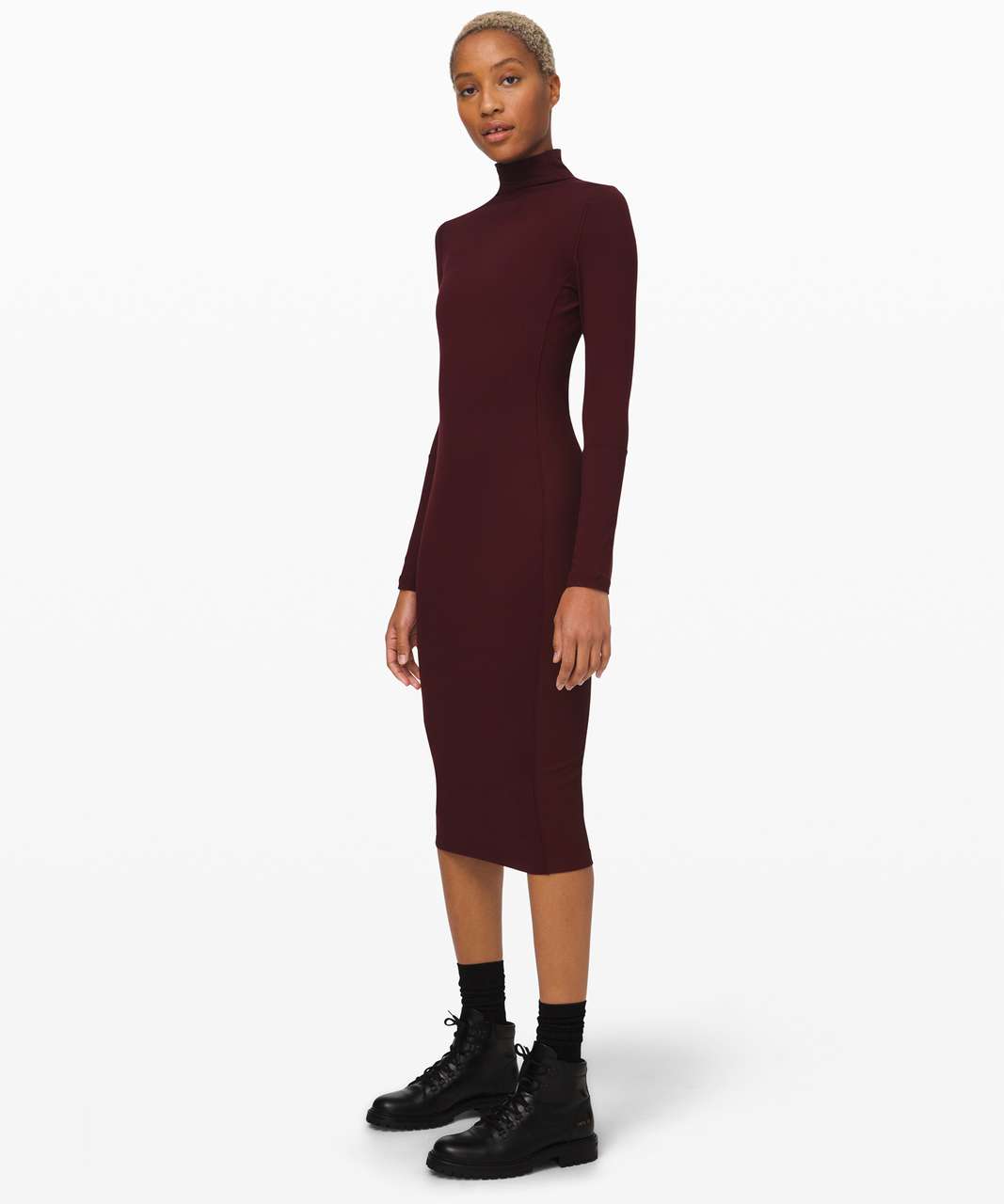 Lululemon Its Rulu Mock Neck Dress - Garnet