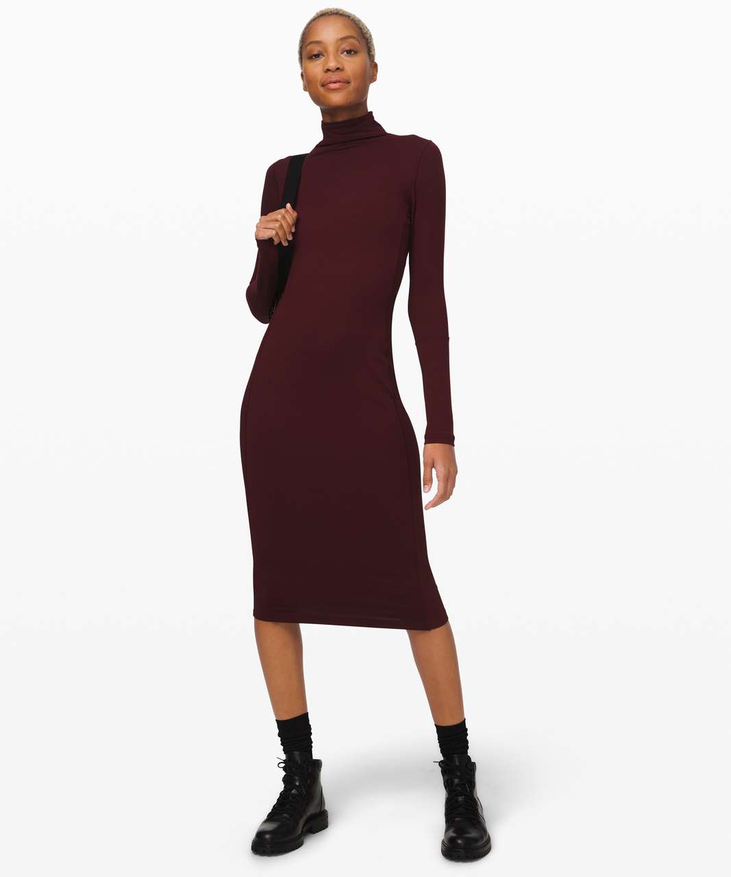 Lululemon Its Rulu Mock Neck Dress - Garnet