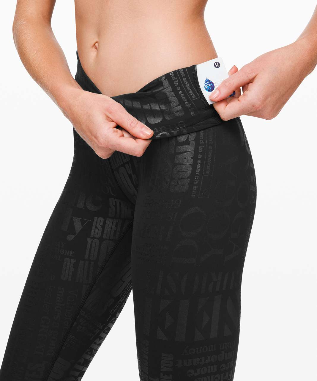 Lululemon Wunder Under High-Rise Crop 23 *Full-On Luxtreme Manifesto -  20YR Manifesto Foil Black Black - lulu fanatics