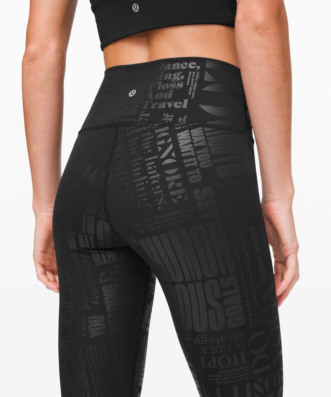 Lululemon Wunder Under High-Rise Crop 23 *Full-On Luxtreme Manifesto -  20YR Manifesto Foil Black Black - lulu fanatics