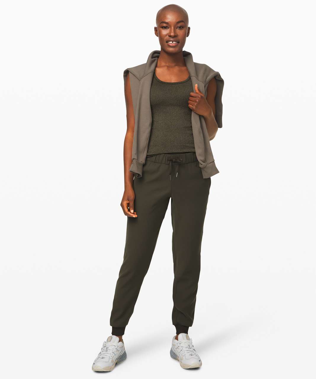 Lululemon Ebb To Street Tank *Shine - Dark Olive / Silver - lulu fanatics