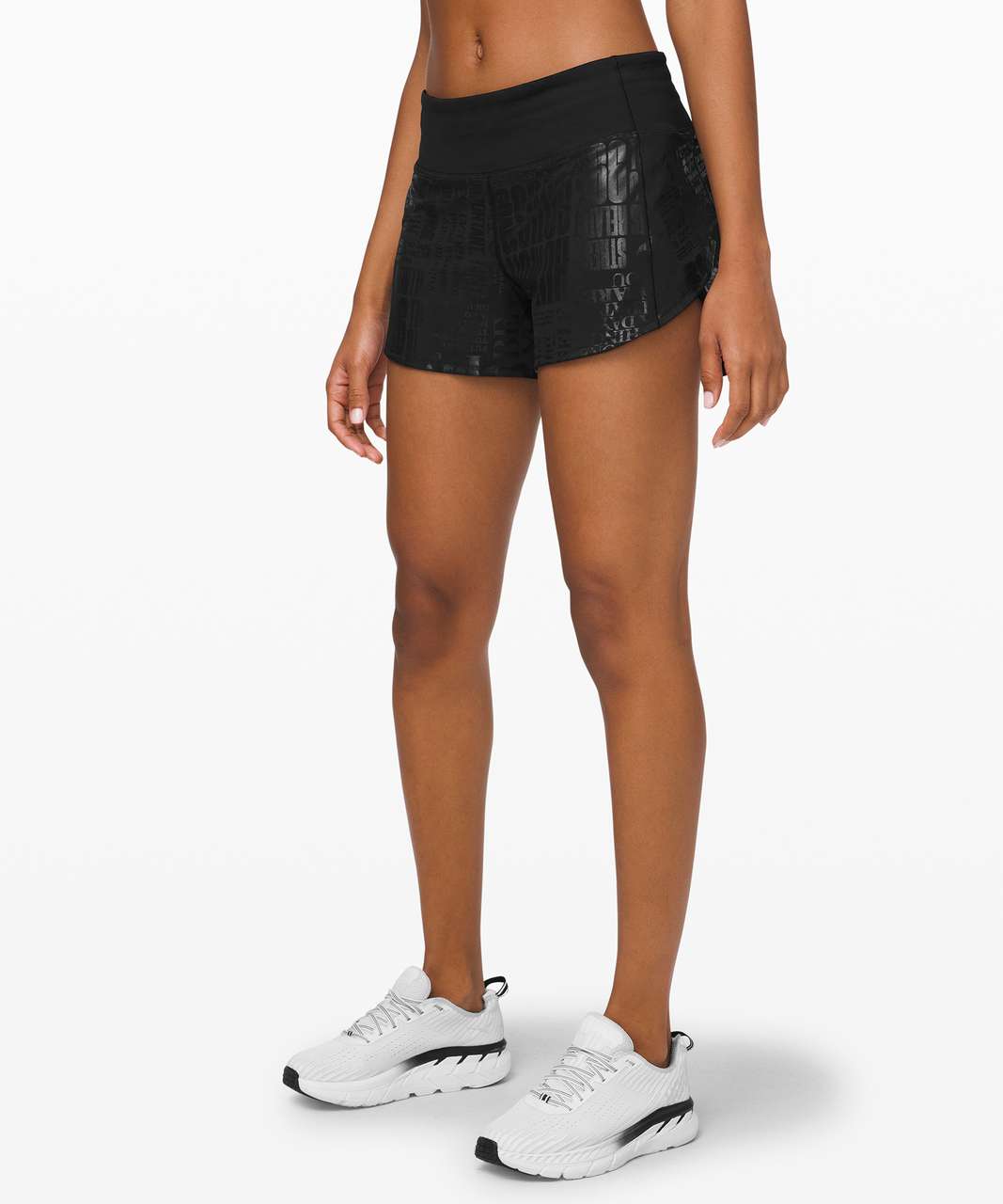 Lululemon Speed Up Short *Long 4" Manifesto - 20YR Manifesto Foil Black Black / Black