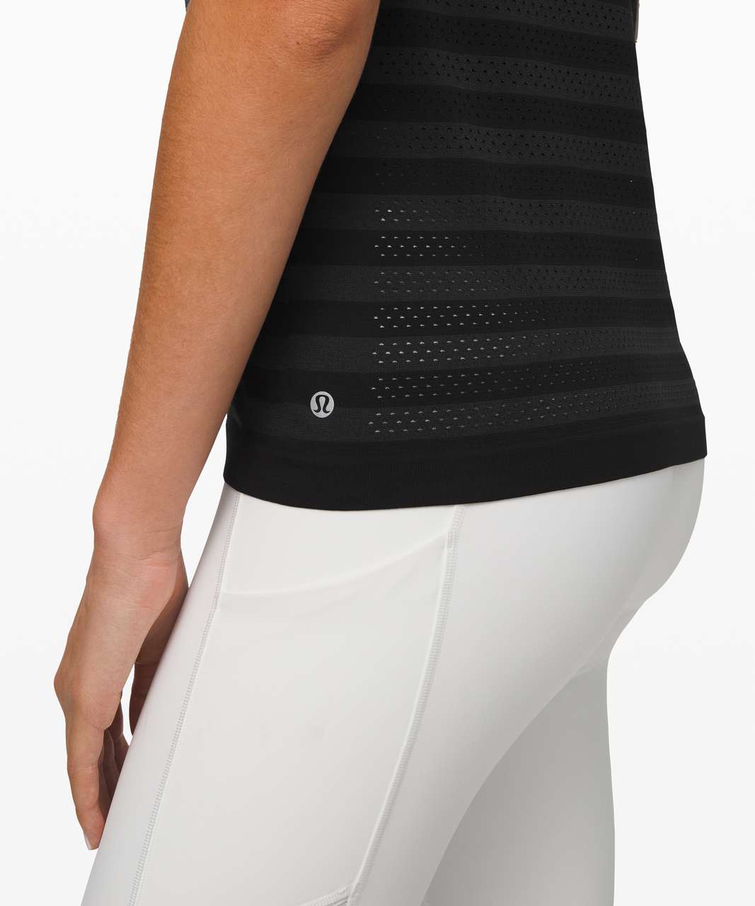 Lululemon Breeze By Short Sleeve *Stripe - Black / Deep Coal