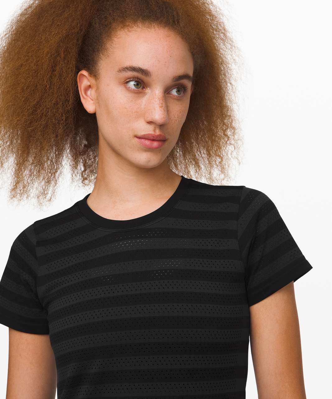 Lululemon Breeze By Short Sleeve *Stripe - Black / Deep Coal