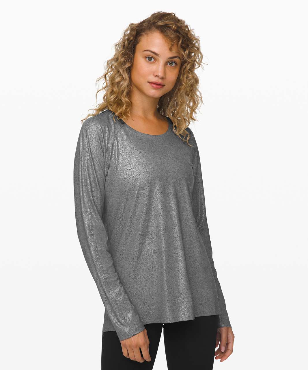 Lululemon Emerald Long Sleeve - Heathered Medium Grey - lulu fanatics