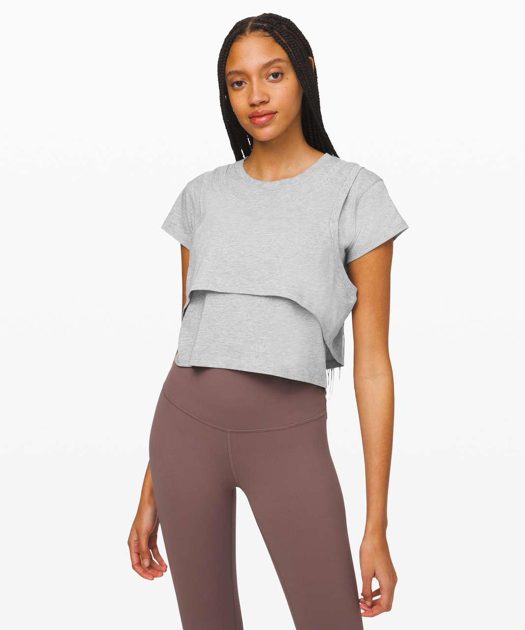 Lululemon On Track Short Sleeve - Heathered Core Light Grey