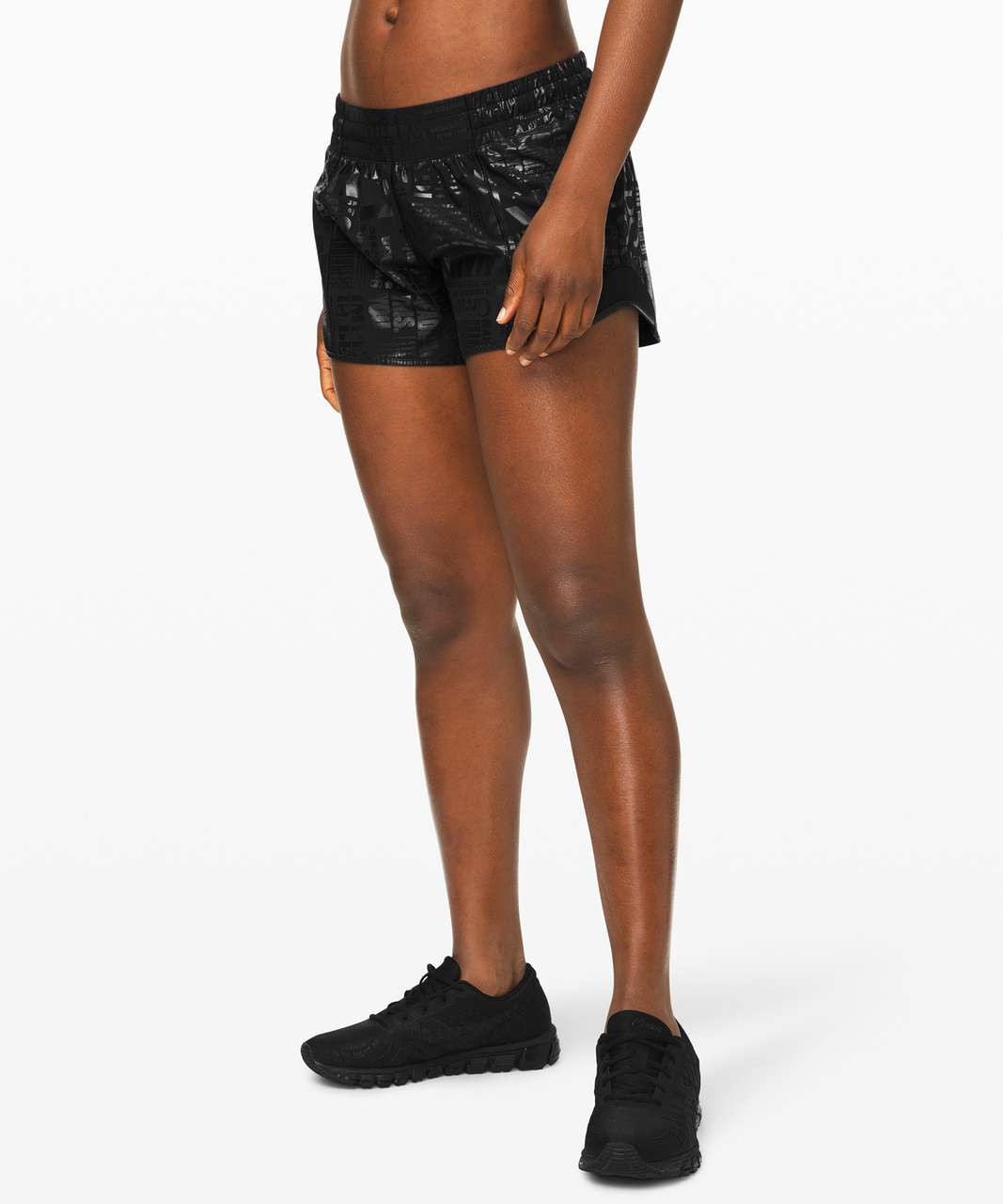 Lululemon Hotty Hot Short II *Long 4" Manifesto - 20YR Manifesto Foil Black Black / Black