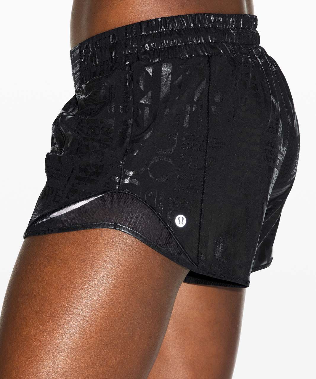 Lululemon Hotty Hot Short II *Long 4" Manifesto - 20YR Manifesto Foil Black Black / Black