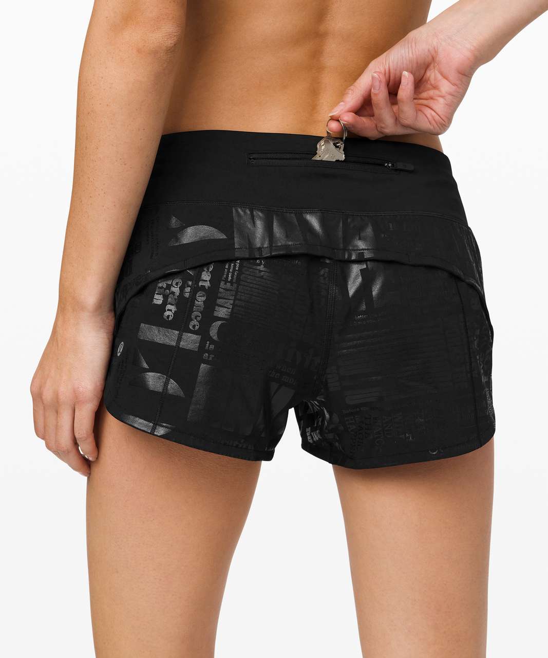 Lululemon Speed Up Short *2.5" Manifesto - 20YR Manifesto Foil Black Black / Black