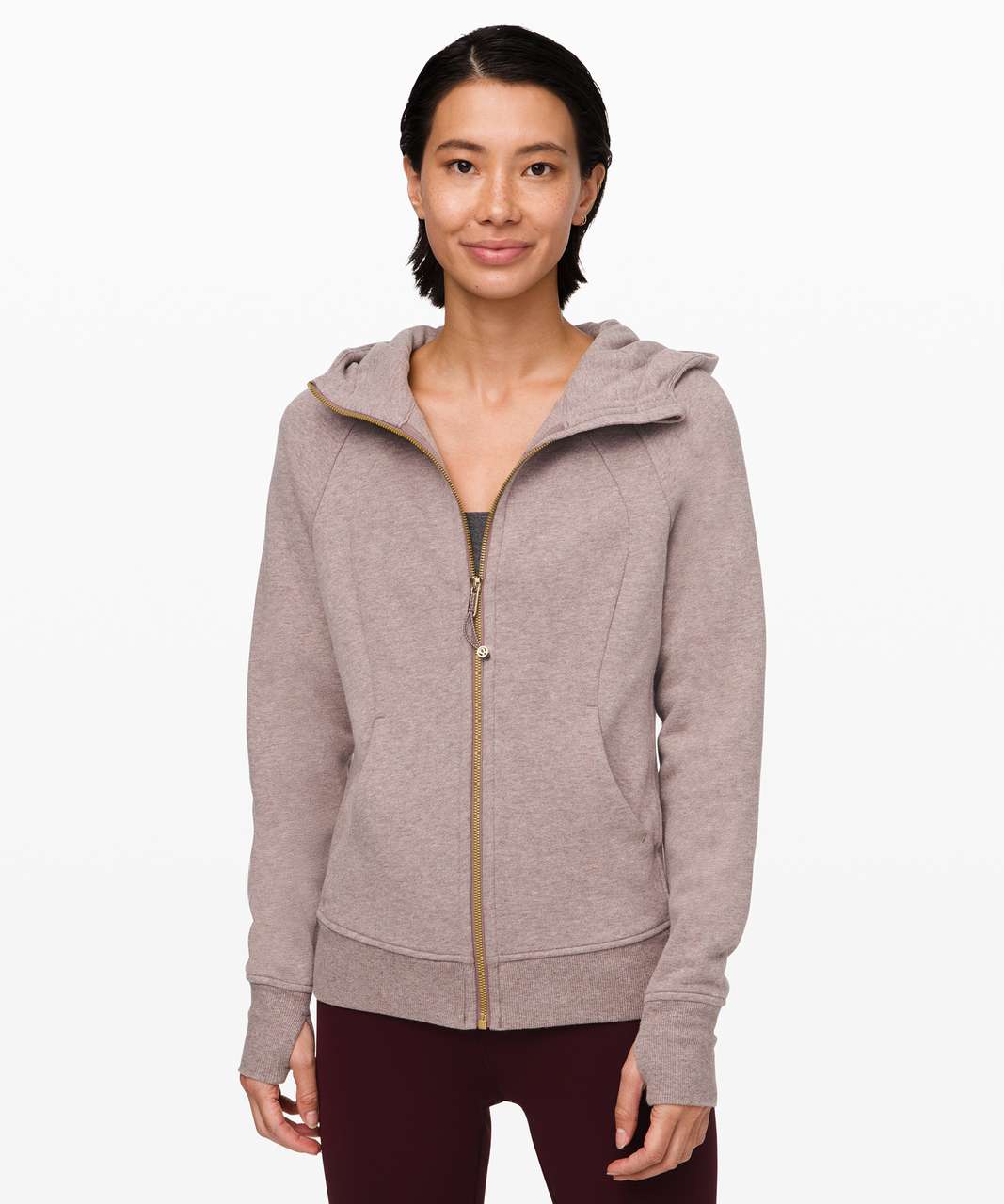 Lululemon Scuba Hoodie *Light Cotton Fleece - Heathered Misty Mocha / Gold