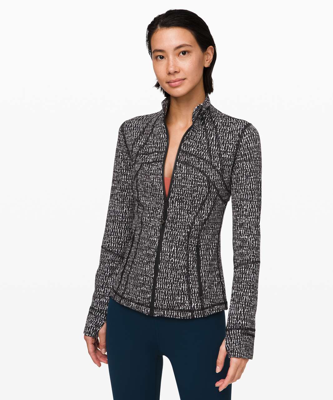 Lululemon Define Jacket - Knotted Jacquard Black White - lulu fanatics