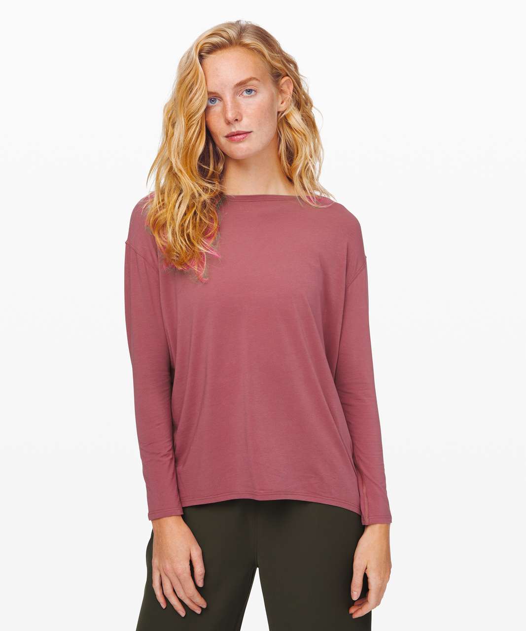 Lululemon Back In Action Long Sleeve - Moss Rose