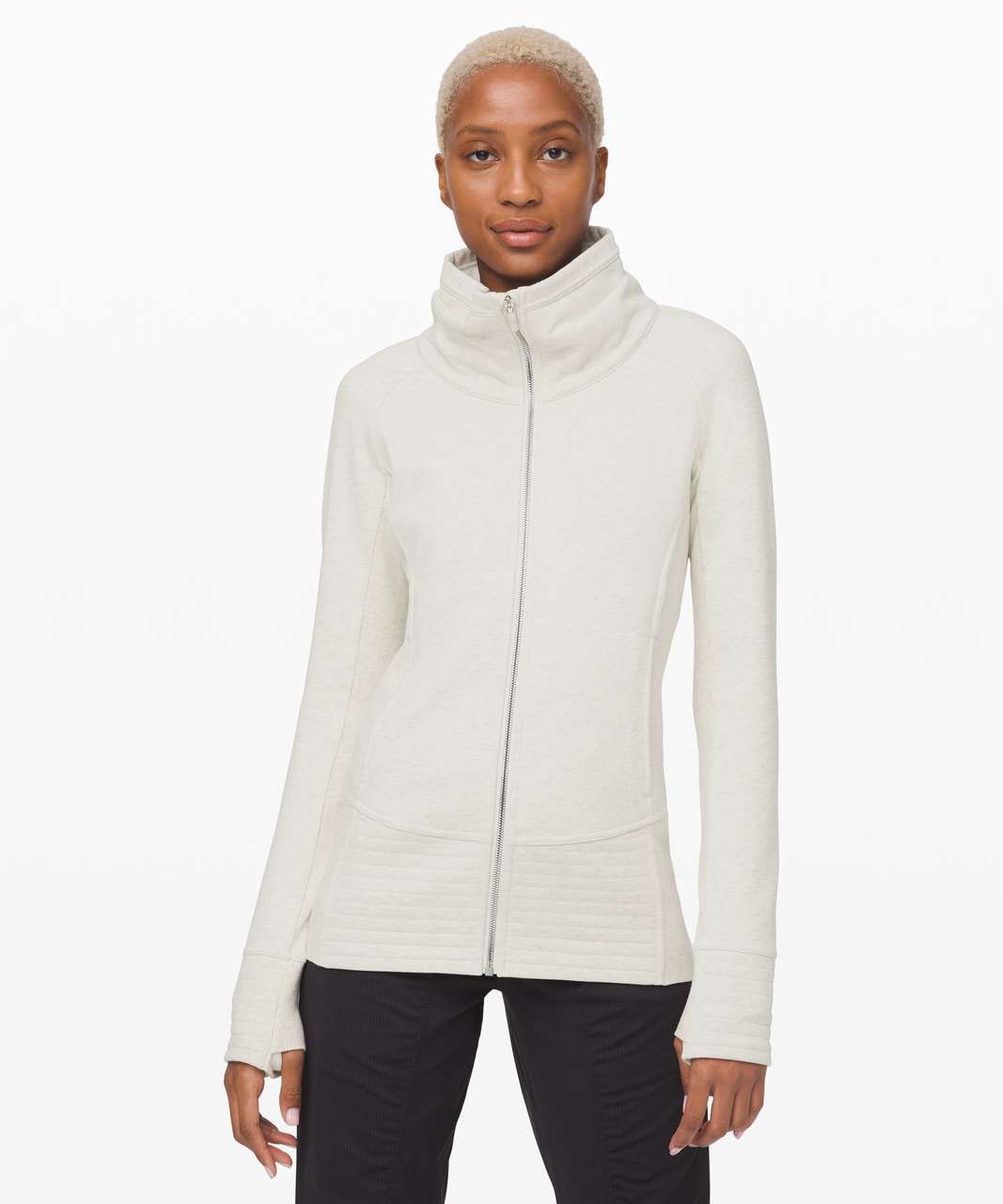 Lululemon 4 Radiant Full-Zip High Neck Jacket II Heathered White Women's