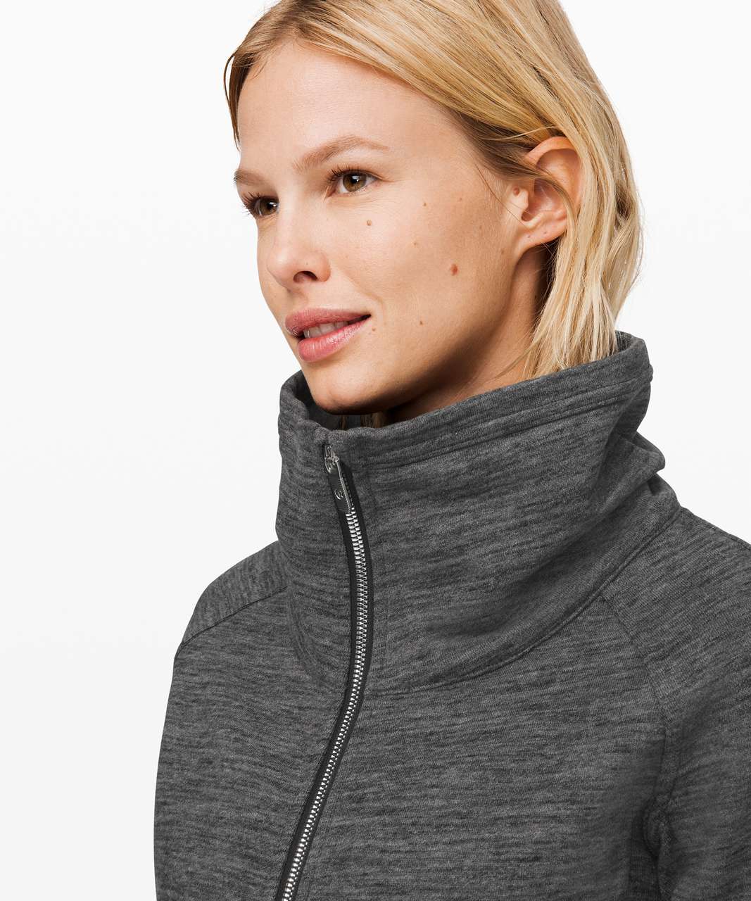 Lululemon 4 Radiant Full-Zip High Neck Jacket II Heathered White Women's 