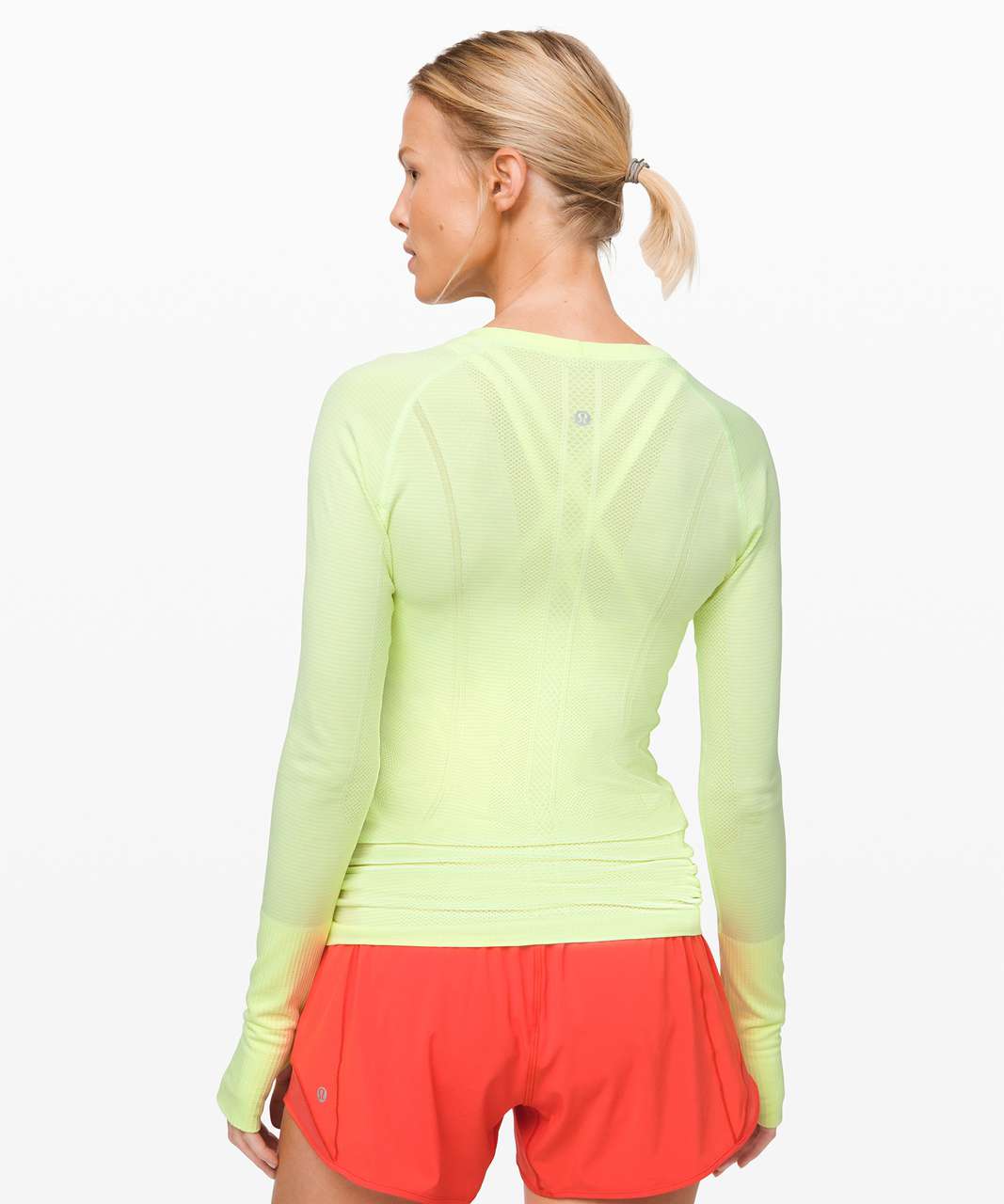 Lululemon Swiftly Tech Long Sleeve Crew - Florid Flash / White