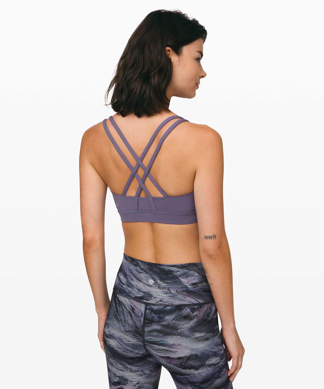 Lululemon Energy Bra - Tribal Pace Energy Bra White Black - lulu fanatics