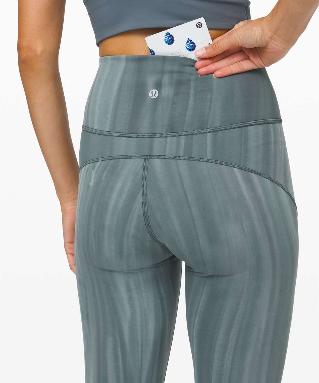 Lululemon In Movement Tight 25 *Everlux - Linear Spray Dye White Deep  Ocean - lulu fanatics