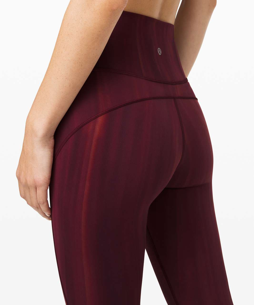 Lululemon In Movement Tight 25" *Everlux - Linear Spray Dye White Garnet