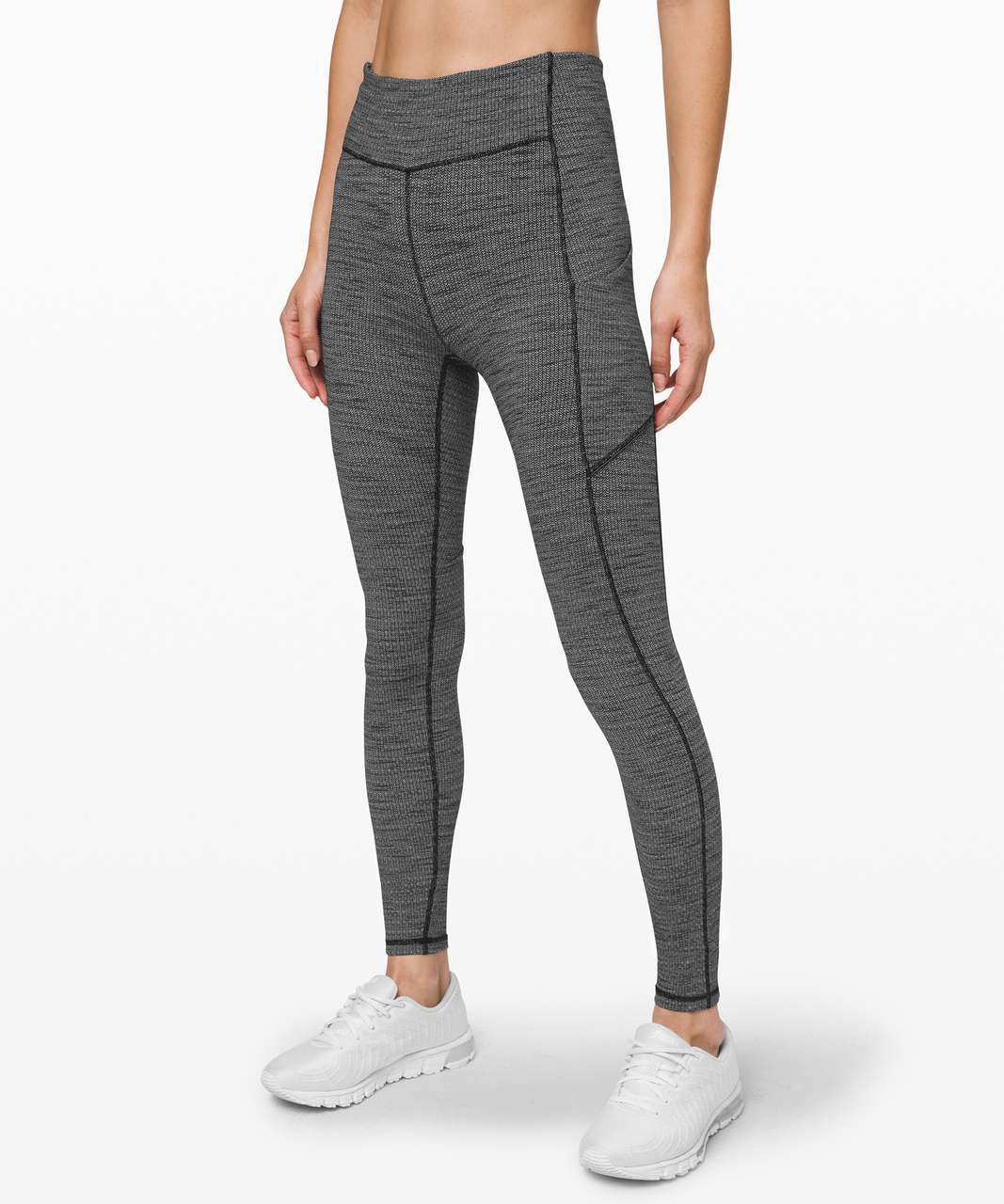 Lululemon Speed Up Tight 28 *Full-On Luxtreme - Luon Variegated Knit Black  Heathered Black - lulu fanatics