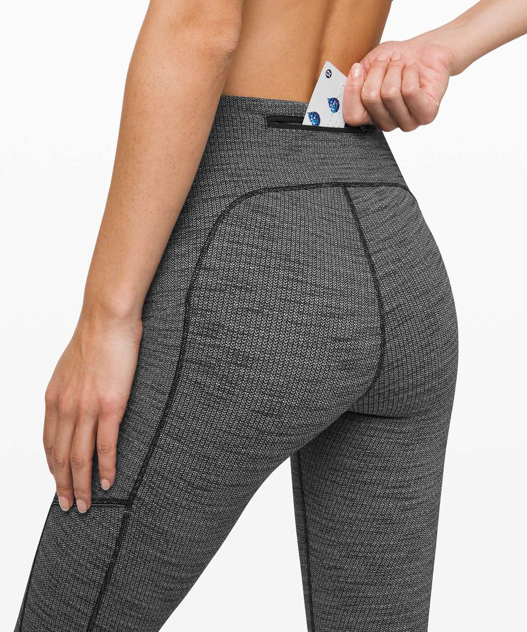 Lululemon Speed Up Tight 28 *Full-On Luxtreme - Luon Variegated Knit Black  Heathered Black - lulu fanatics