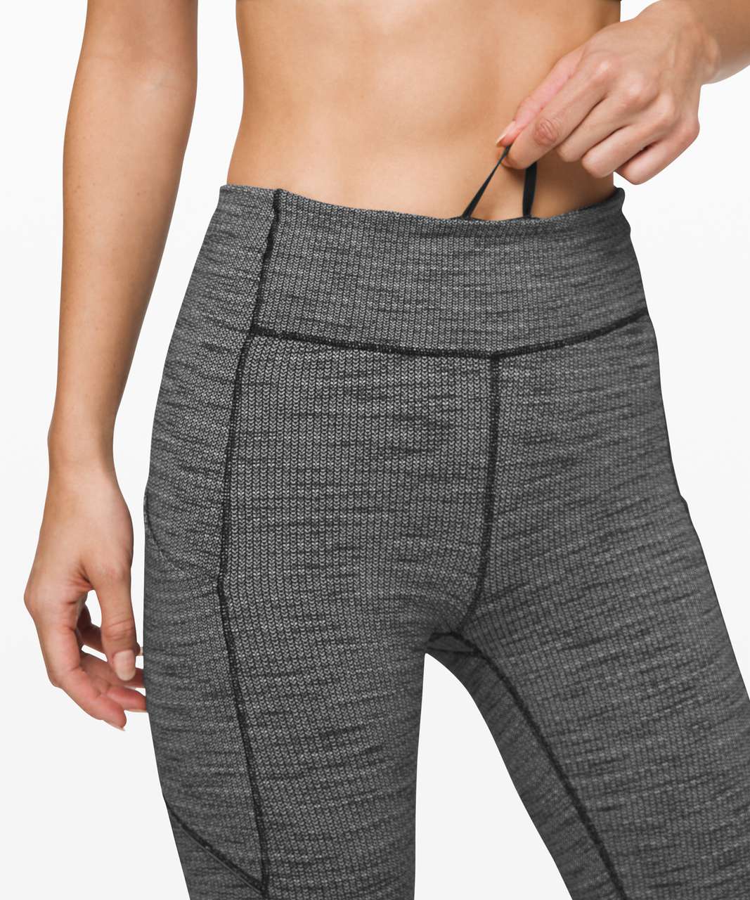 Lululemon Speed Tight V - Power Luxtreme Variegated Knit Black Heathered  Black - lulu fanatics