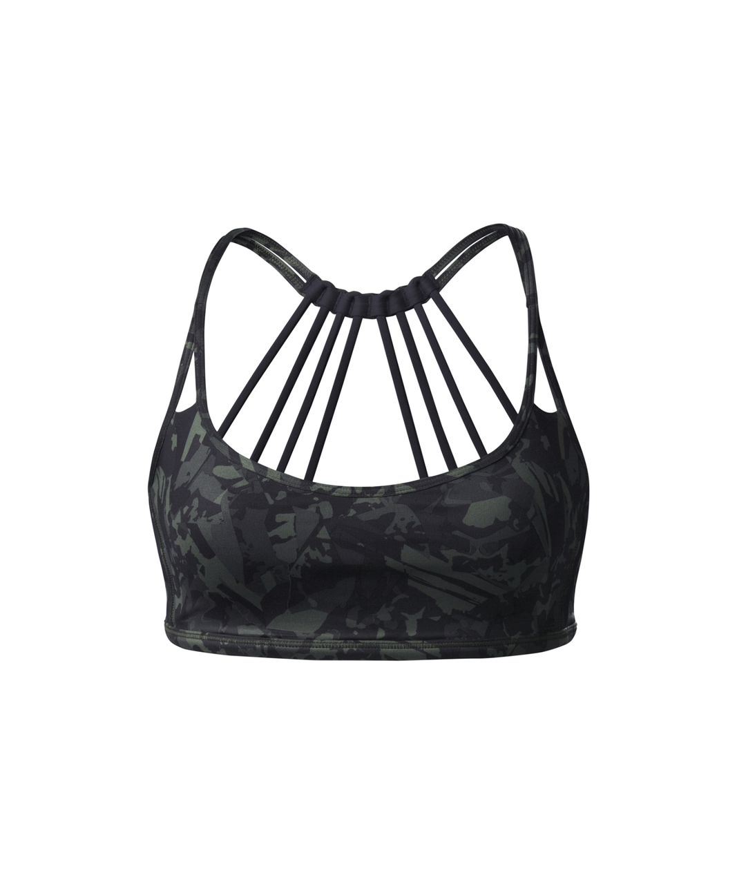 Lululemon Lighten Up Bra - Mini Pop Cut Fatigue Green Black / Black